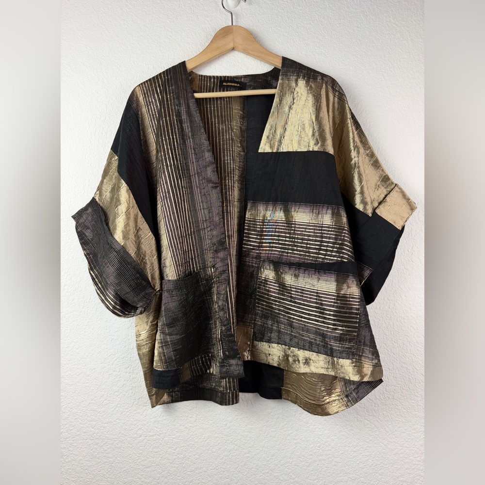Alembika Metallic Shimmer Linen Blend Jacket
